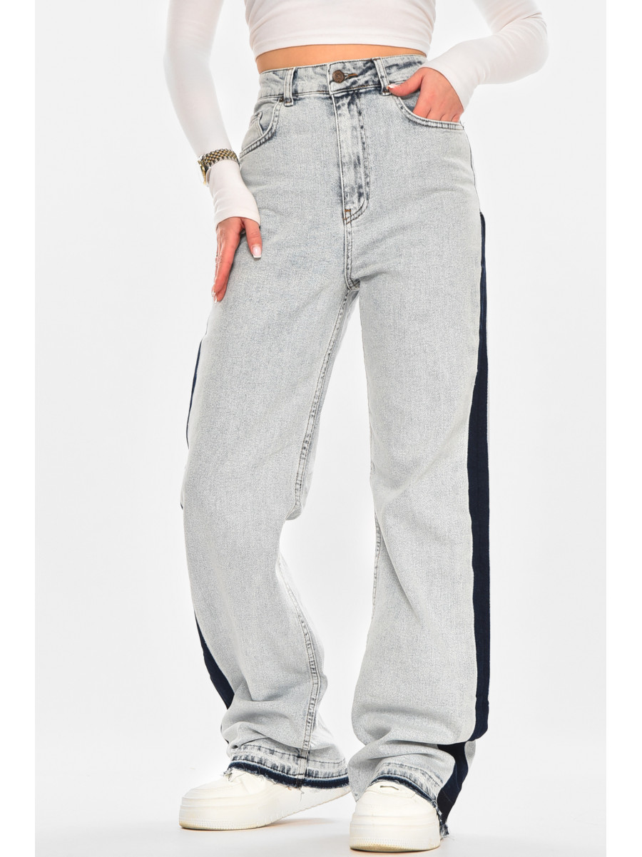 Джинсы женские однотонные голубого цвета Уценка 1048 211099C