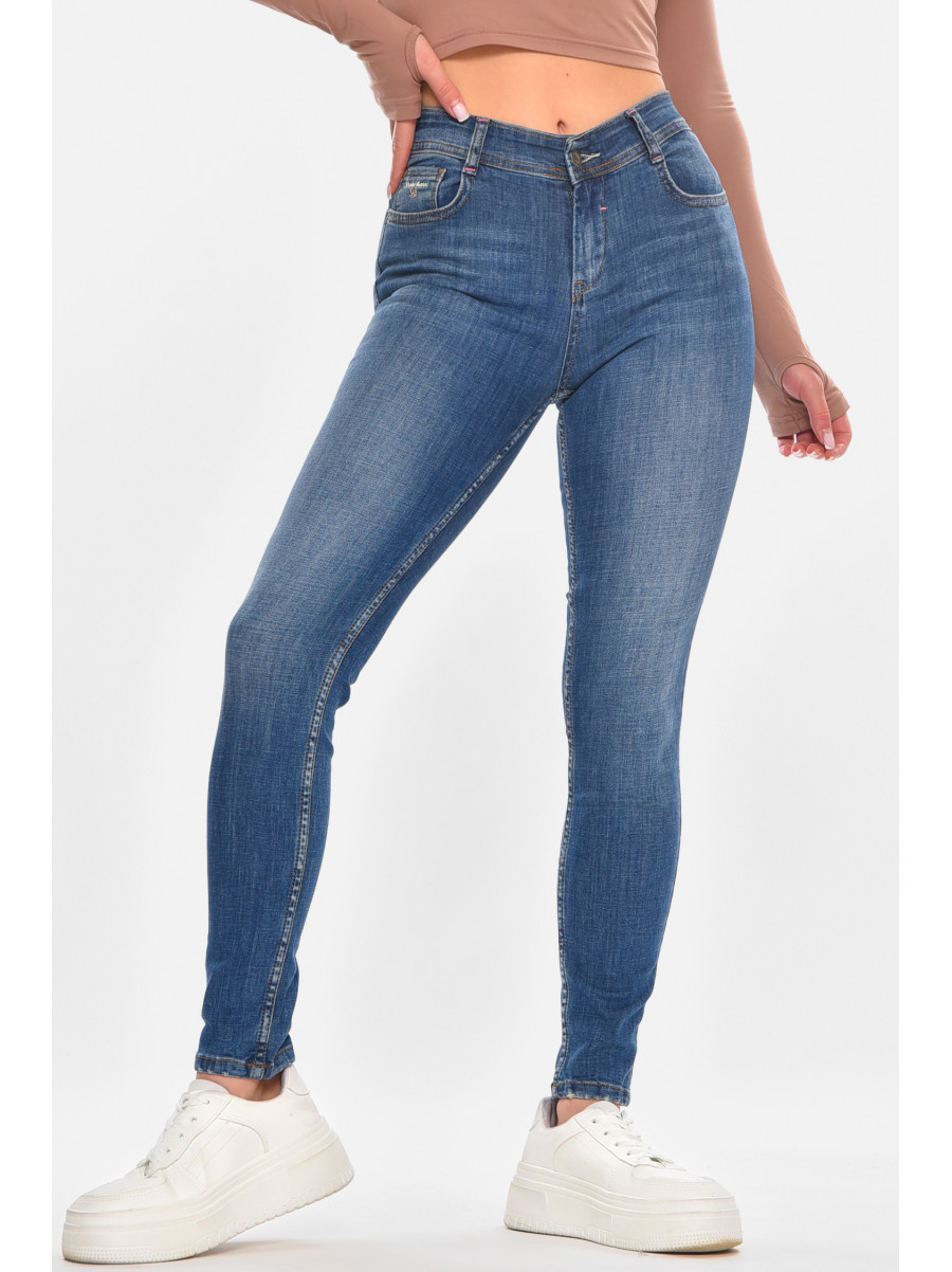 Джинси жіночі однотонні синього кольору Уцінка 1065 211100C