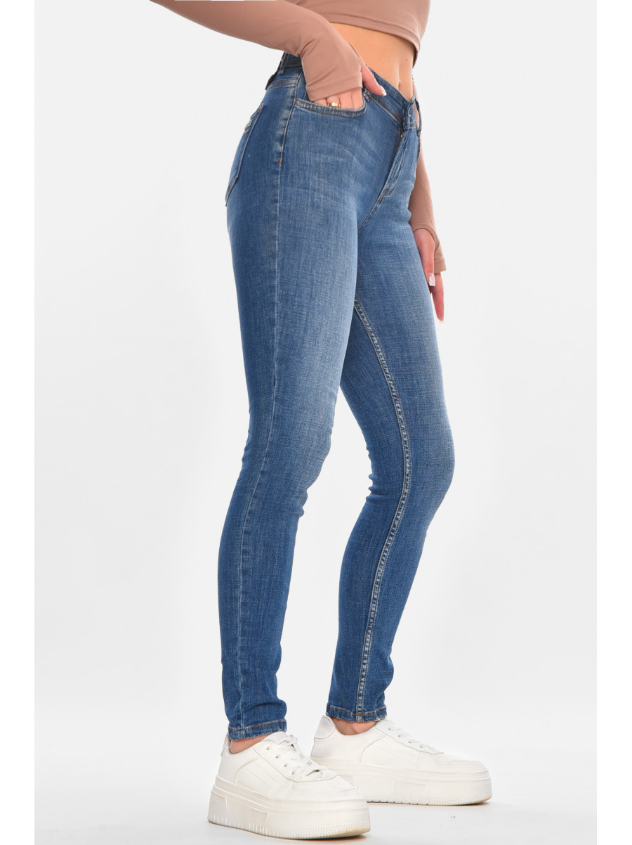 Джинси жіночі однотонні синього кольору Уцінка 1065 211100C