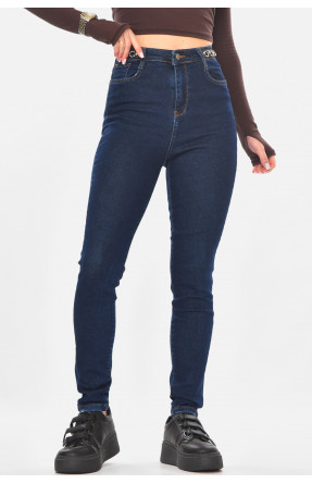 Джинсы женские однотонные тёмно-синего цвета Уценка 0959 211102C