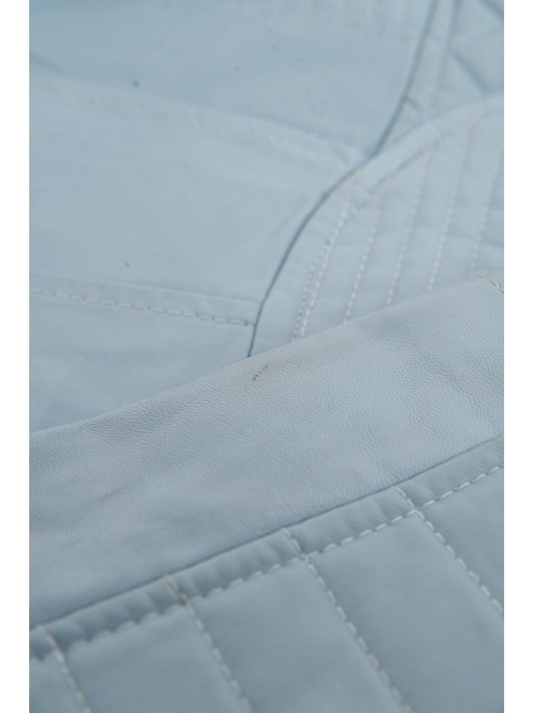 Куртка-косуха жіноча з екошкіри блакитного кольору Уцінка 1708 211104C