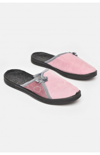 Тапочки женские розового цвета Ебіас бант 211105C