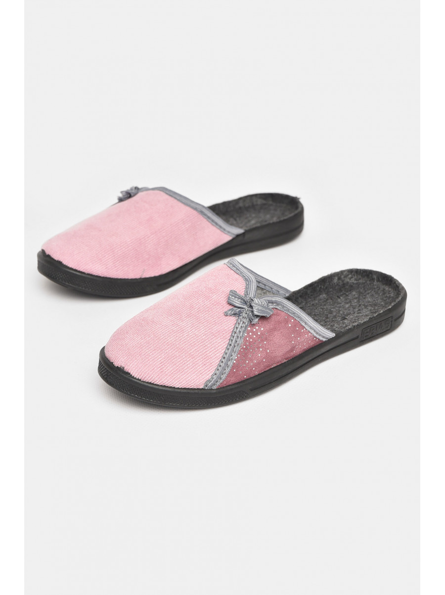 Тапочки женские розового цвета Ебіас бант 211105C