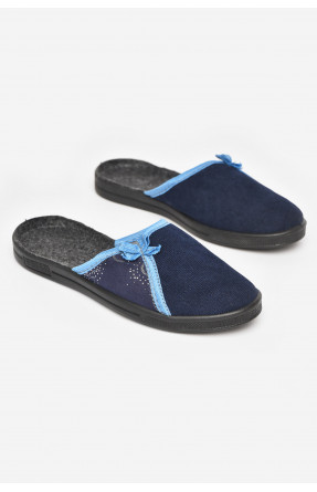 Тапочки женские синего цвета Ебіас бант 211106C