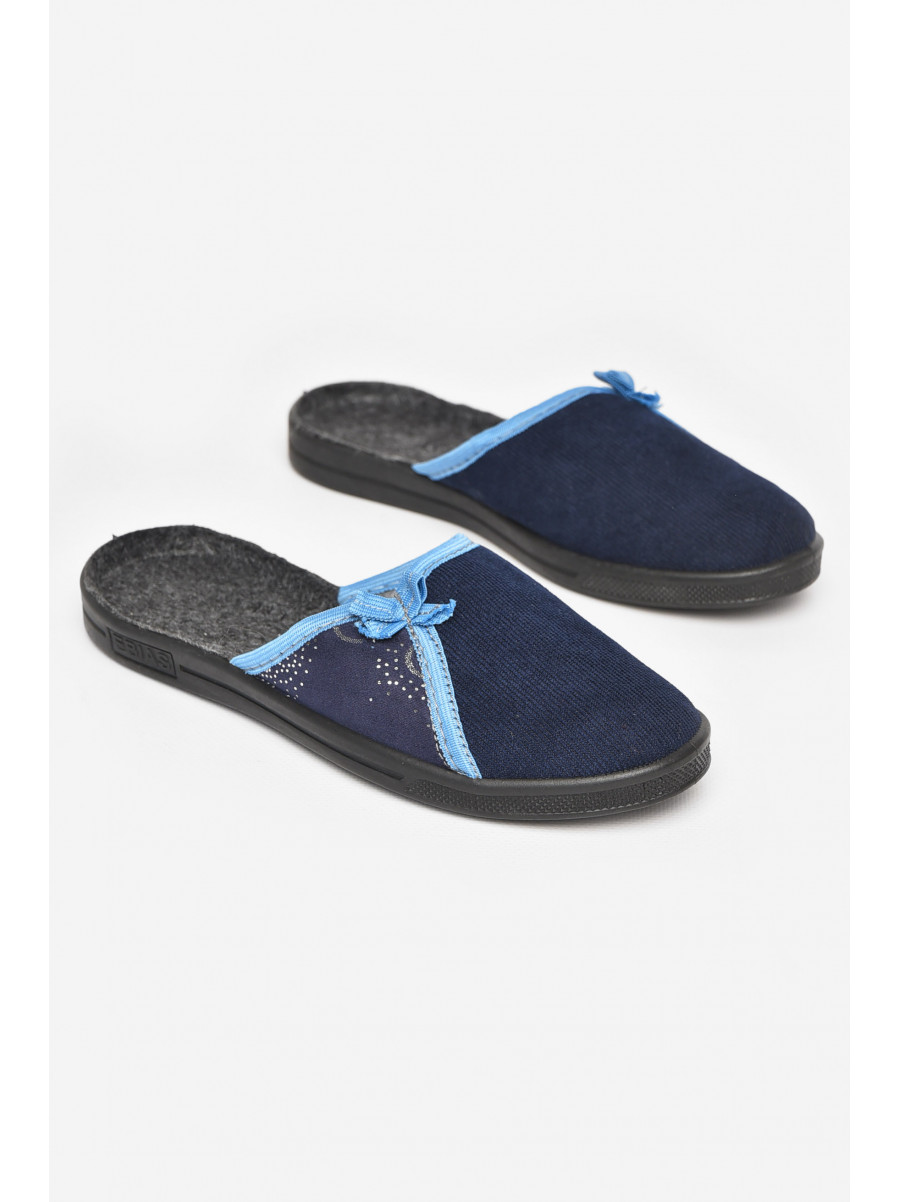 Тапочки женские синего цвета Ебіас бант 211106C