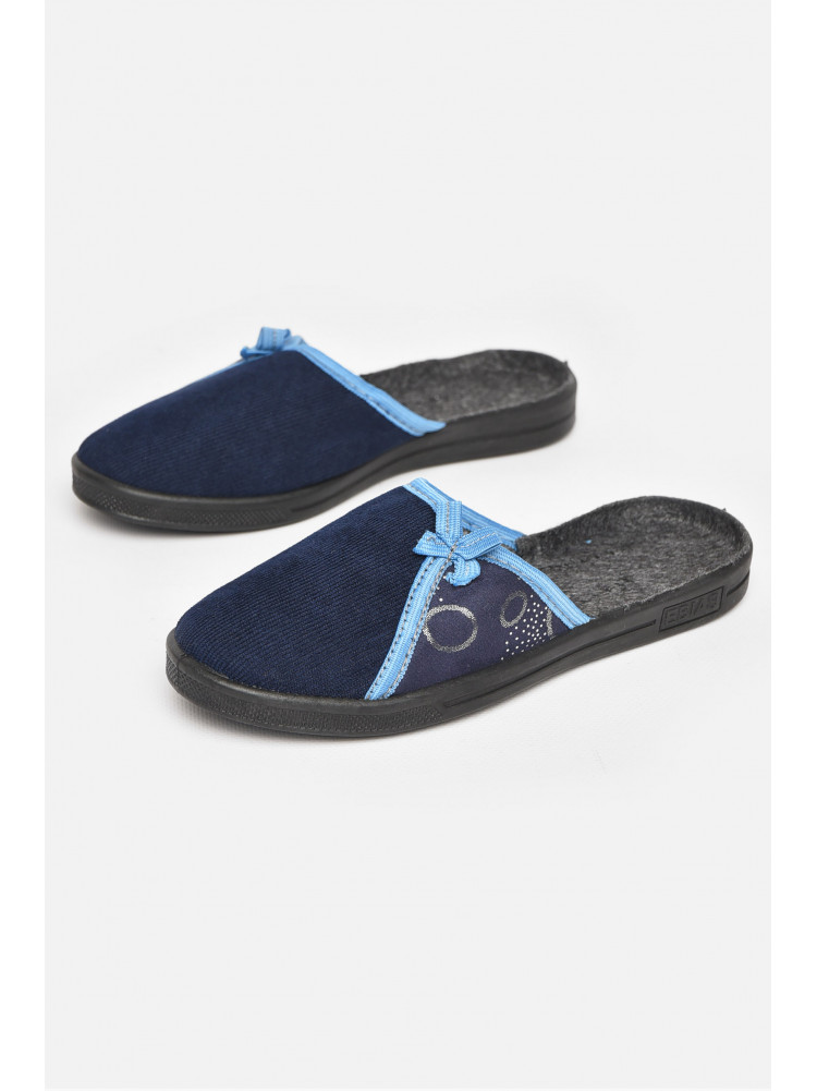 Тапочки женские синего цвета Ебіас бант 211106C
