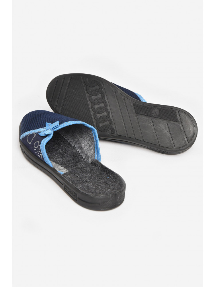 Тапочки женские синего цвета Ебіас бант 211106C