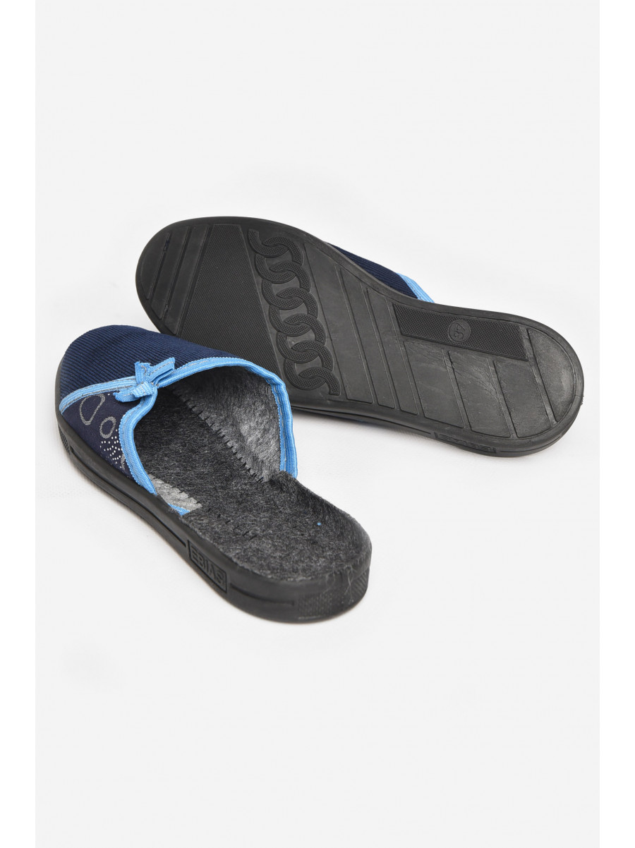 Тапочки женские синего цвета Ебіас бант 211106C