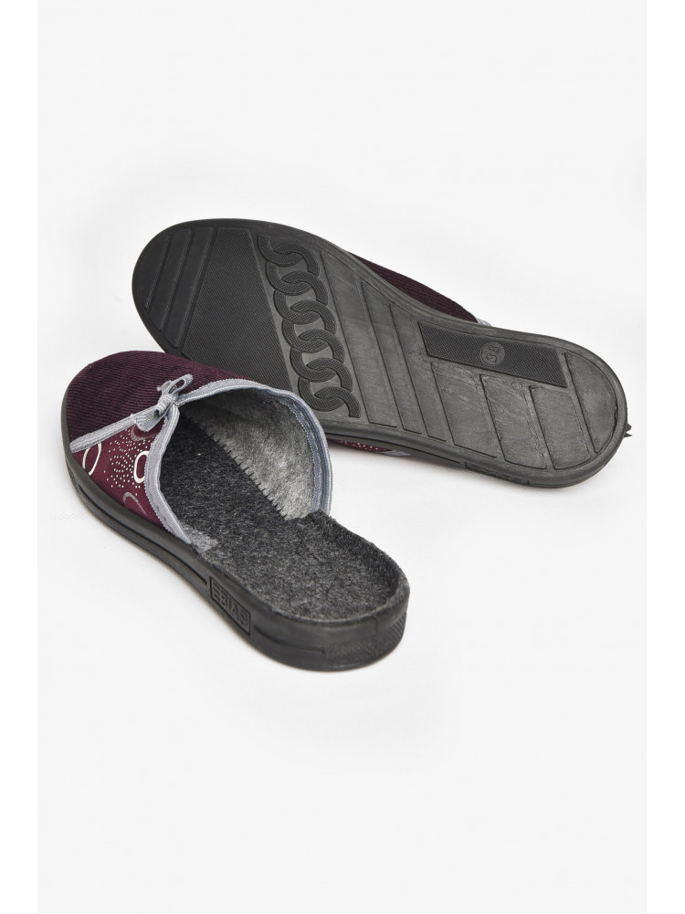 Тапочки женские темно-фиолетового цвета Ебіас бант 211107C