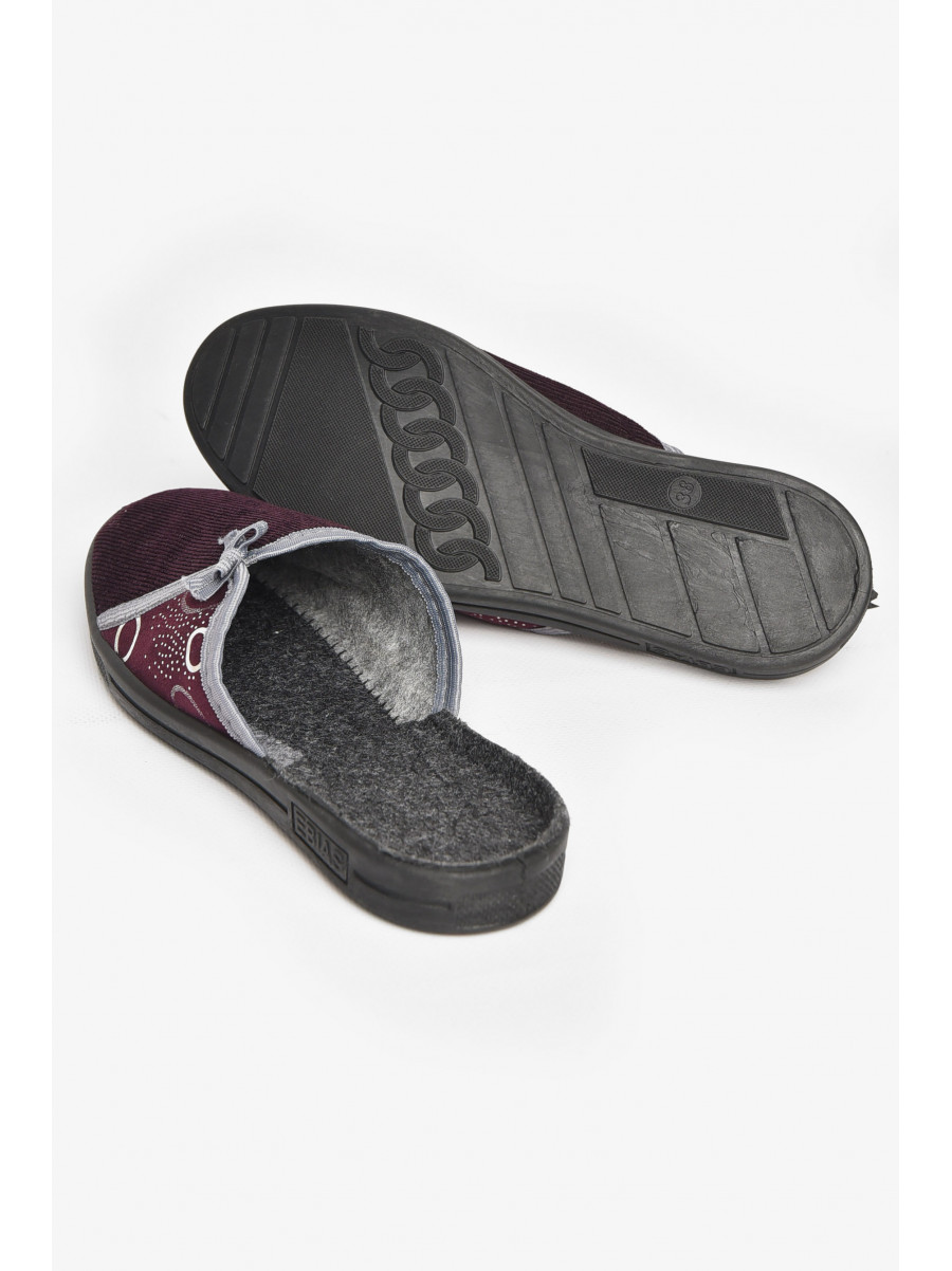 Тапочки женские темно-фиолетового цвета Ебіас бант 211107C