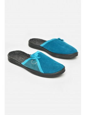 Тапочки женские зеленого цвета Ебіас бант 211108C