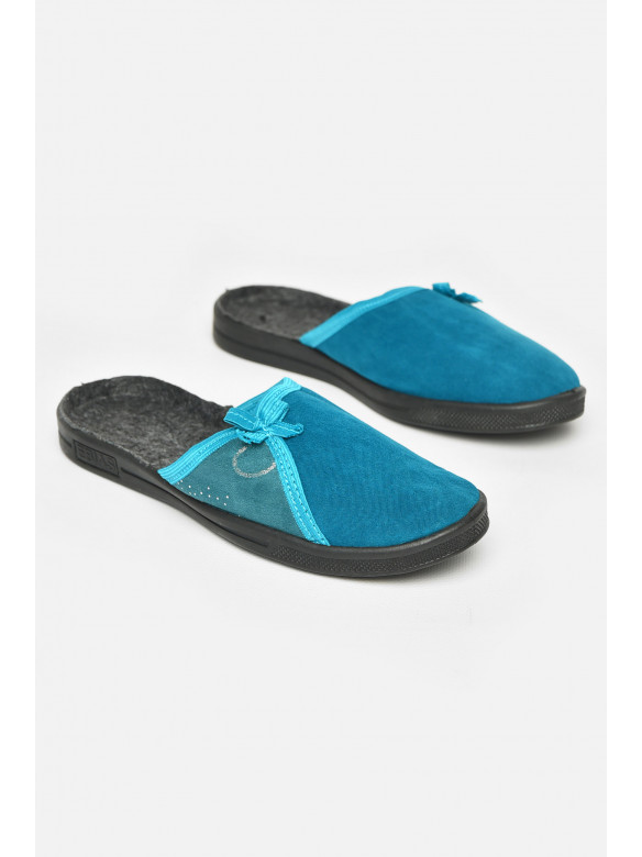 Тапочки женские зеленого цвета Ебіас бант 211108C