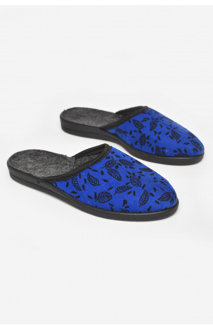 Тапочки женские синего цвета Луцкие 211109C