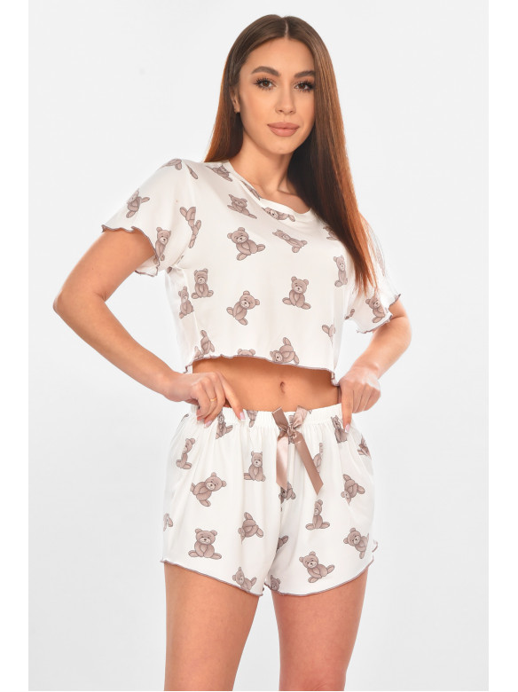 Пижама женская белого цвета с принтом 213,7 211115C