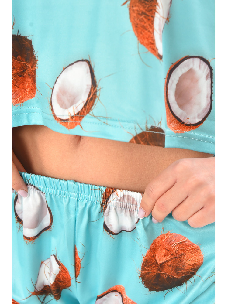 Пижама женская зеленого цвета с принтом 20078 211118C