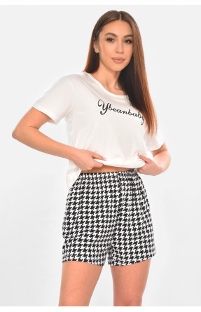 Пижама женская белого цвета с принтом 6018 211121C