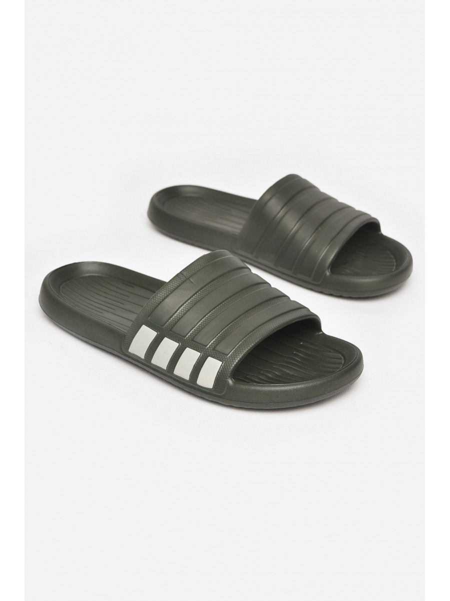 Шльопанці чоловічі піна темно-зеленого кольору Уцінка L-140 211122C