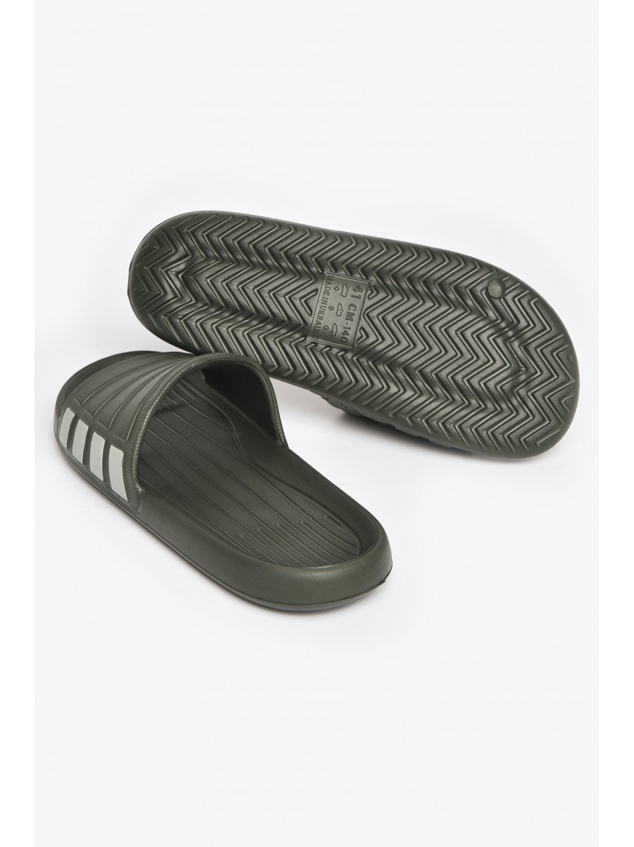 Шльопанці чоловічі піна темно-зеленого кольору Уцінка L-140 211122C