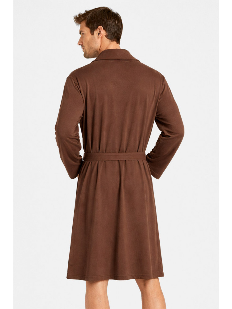 Халат чоловічий трикотажний велюр коричневого кольору 2447 211128C