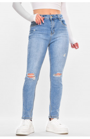 Джинсы женские однотонные голубого цвета S009 211136C Джинсы женские однотонные голубого цвета S009 211136C
