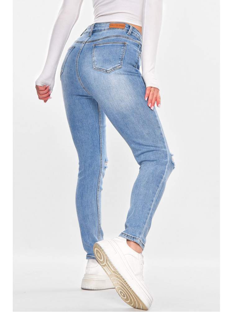 Джинсы женские однотонные голубого цвета S009 211136C