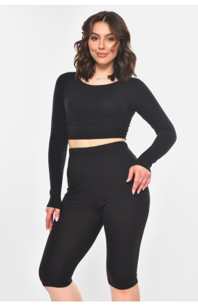 Велосипедки жіночі однотонні чорного кольору 741 211137C Велосипедки жіночі однотонні чорного кольору 741 211137C