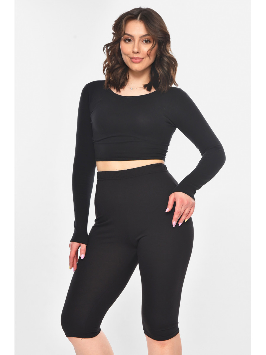 Велосипедки женские однотонные черного цвета 741 211137C