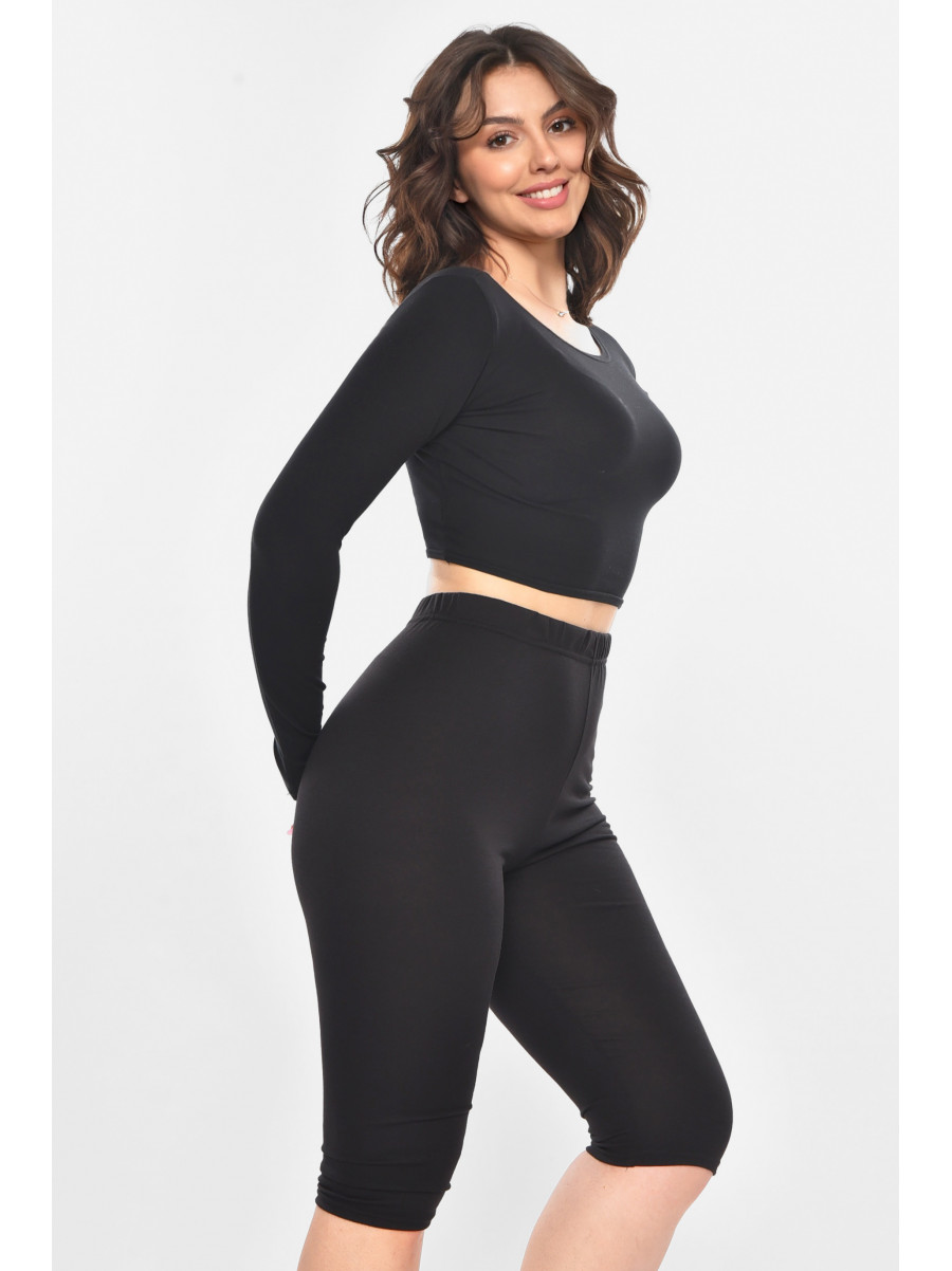 Велосипедки женские однотонные черного цвета 741 211137C