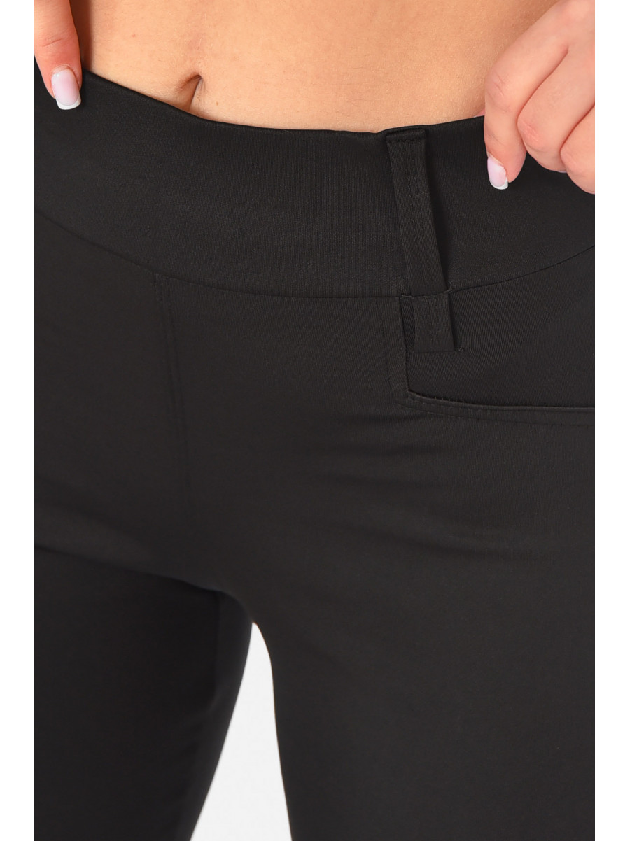 Лосины женские однотонные черного цвета 2066 211138C