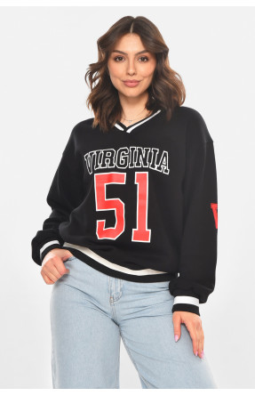 Худи женское черного цвета с принтом 25049 211139C