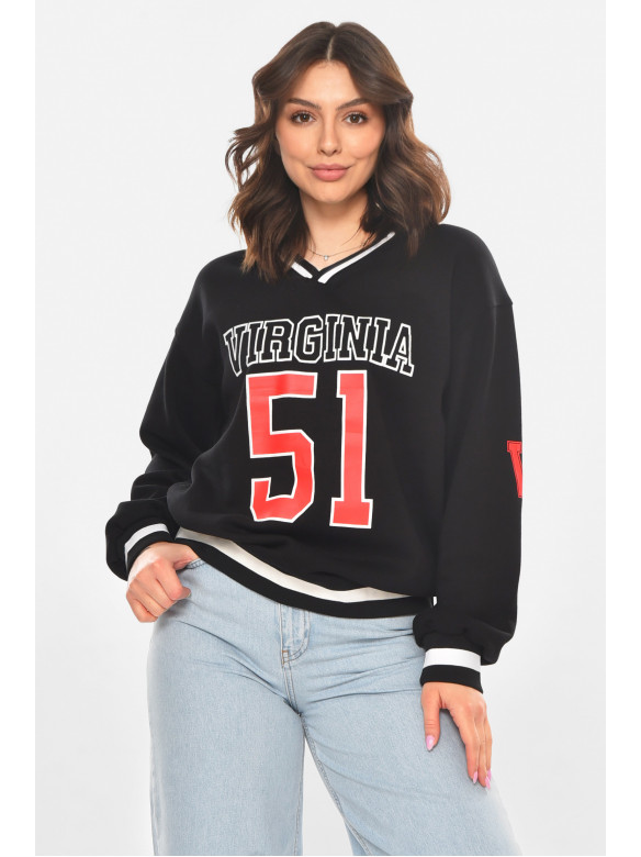 Худи женское черного цвета с принтом 25049 211139C