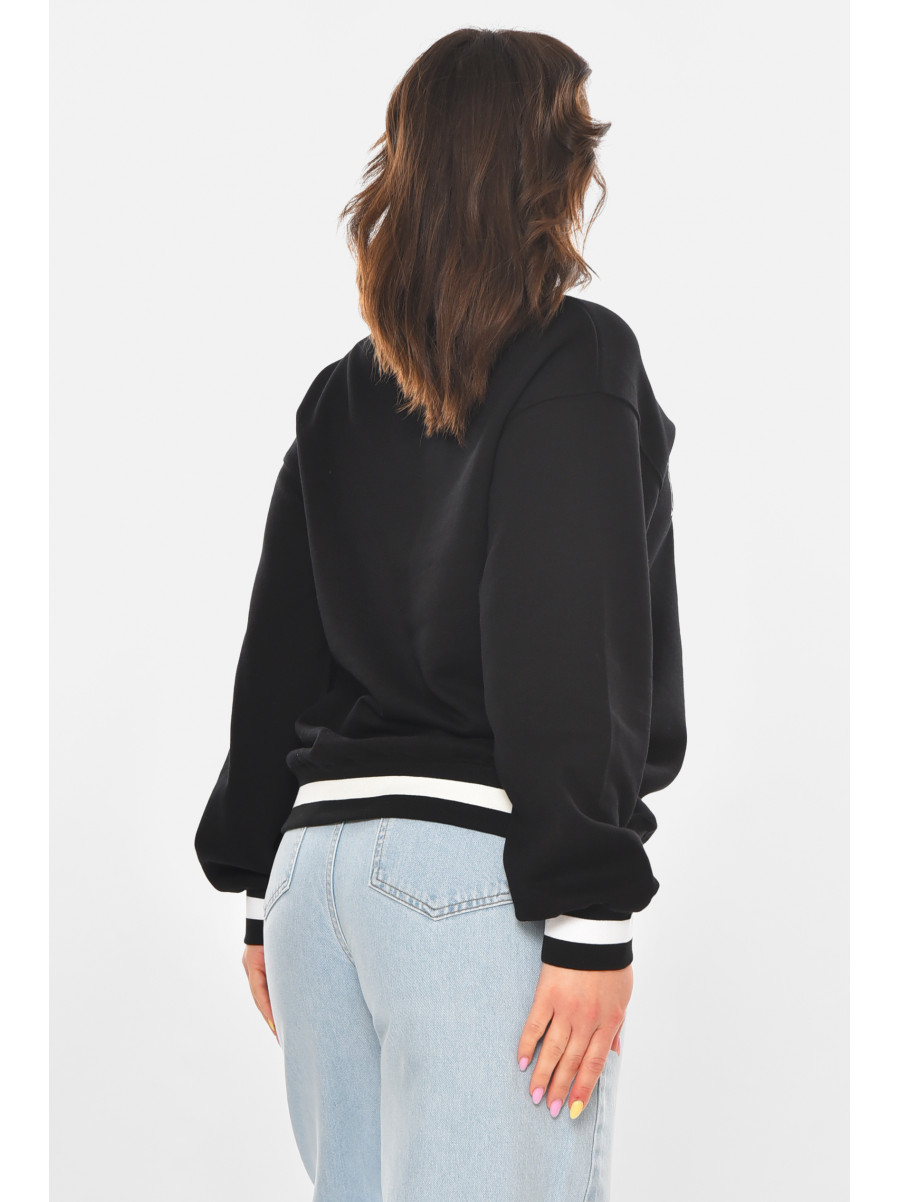 Худи женское черного цвета с принтом 25049 211139C