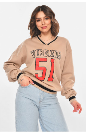 Худи женское бежевого цвета с принтом 25049 211140C