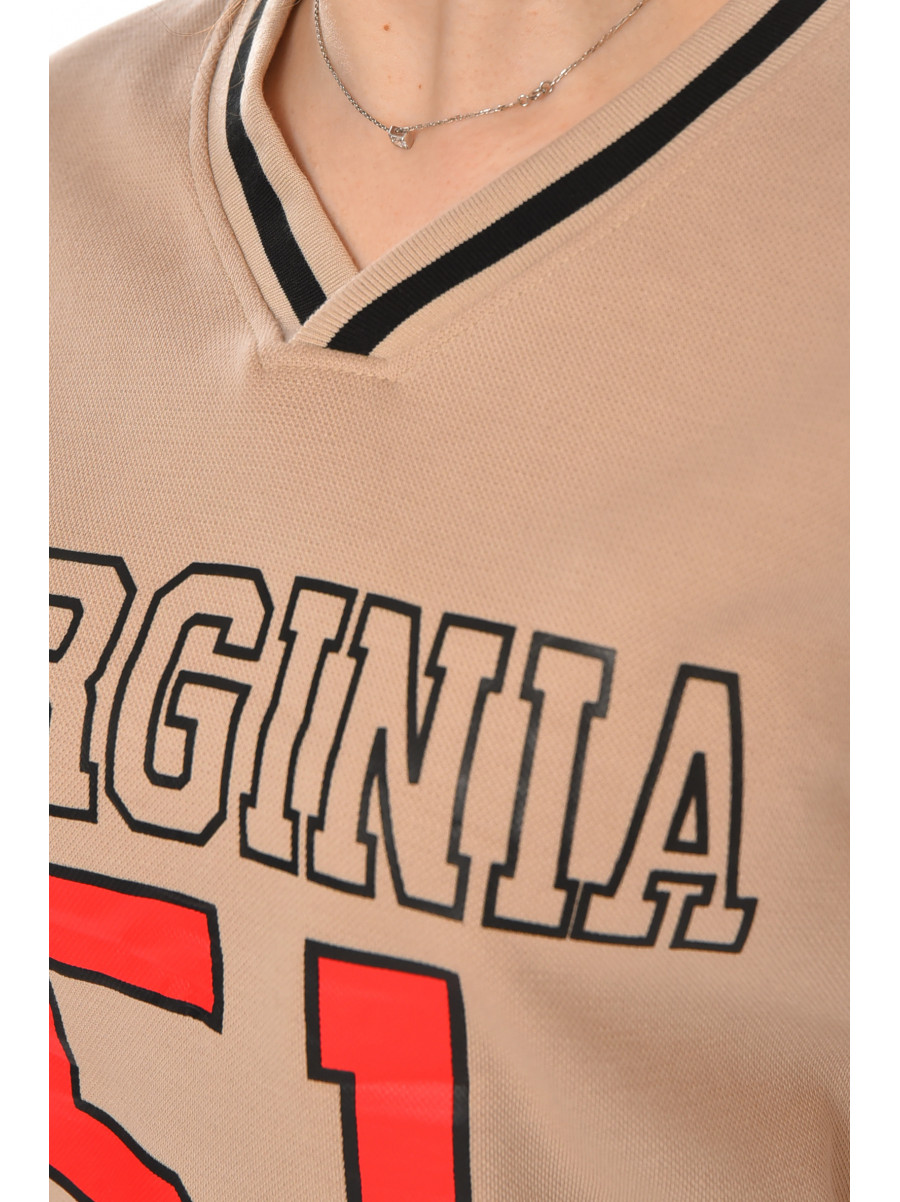 Худи женское бежевого цвета с принтом 25049 211140C