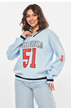 Худи женское голубого цвета с принтом 25049 211141C