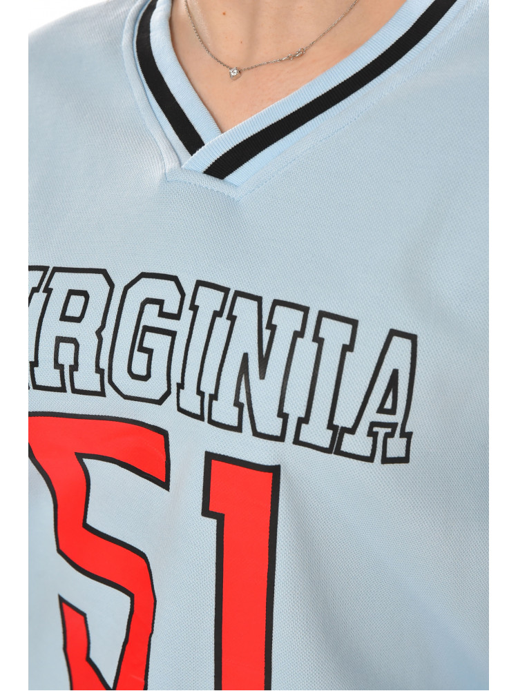 Худи женское голубого цвета с принтом 25049 211141C