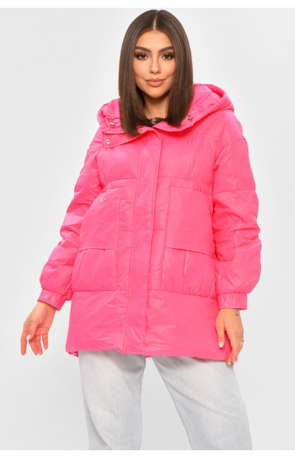 Куртка женская демисезонная малинового цвета Уценка 082 211143C