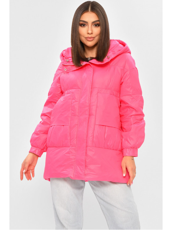 Куртка женская демисезонная малинового цвета Уценка 082 211143C