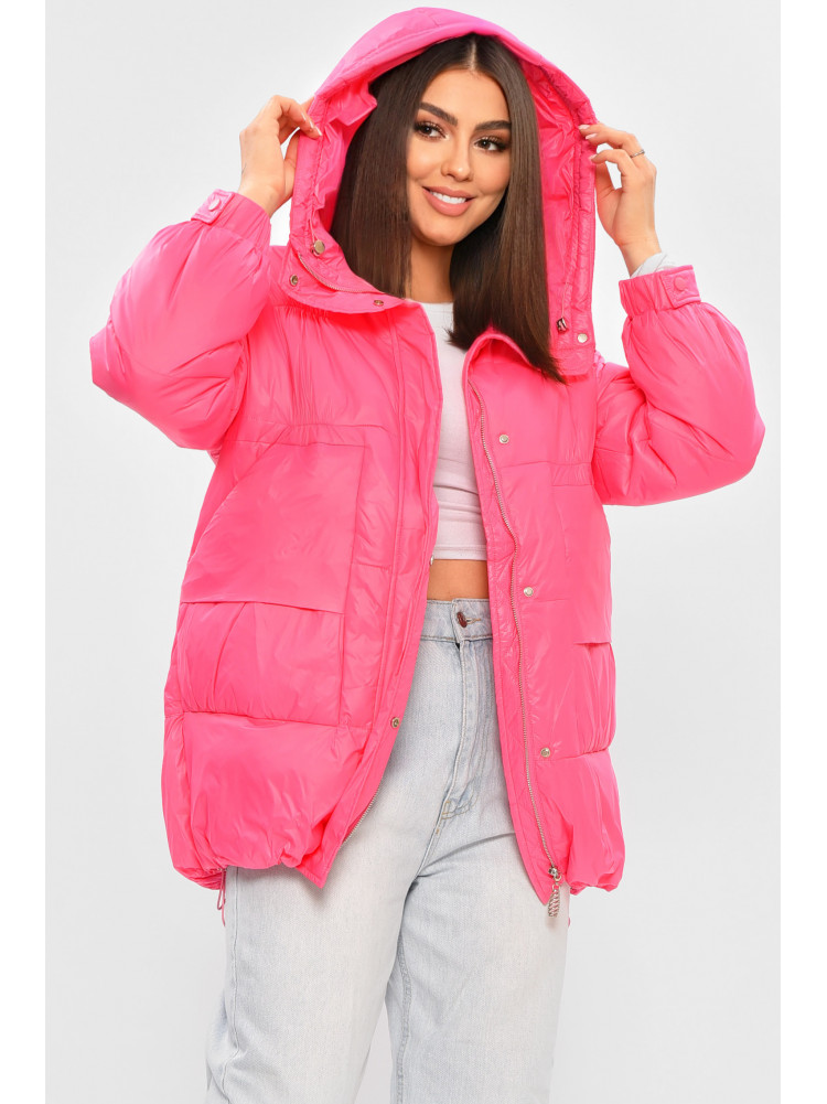 Куртка женская демисезонная малинового цвета Уценка 082 211143C