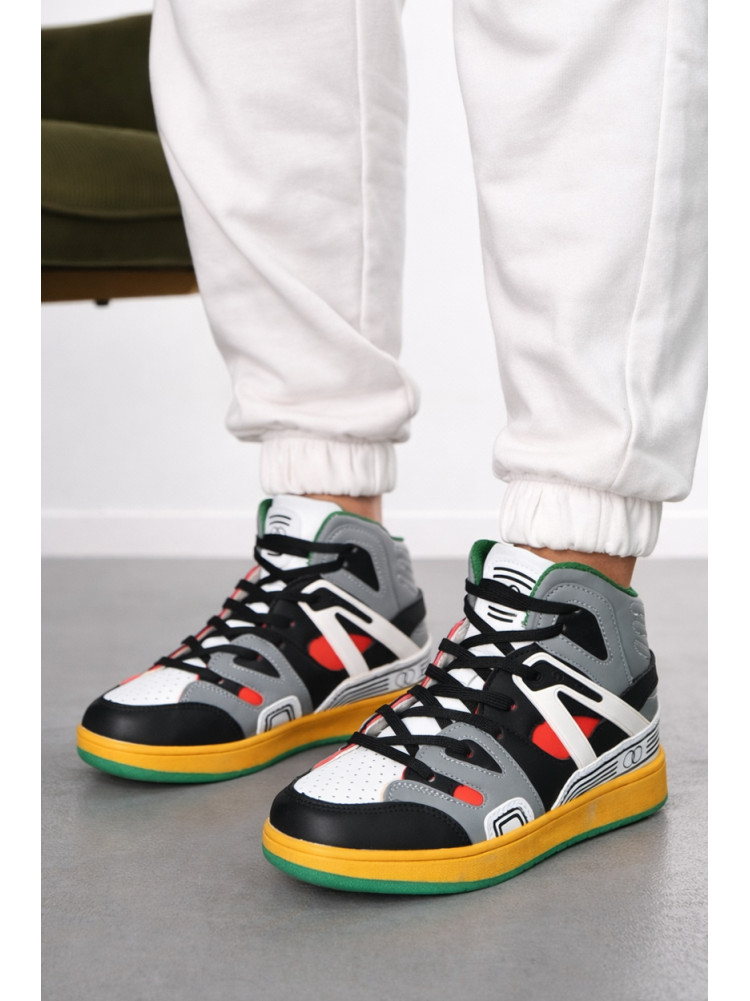 Кроссовки женские серого цвета на шнуровке 8939в-4 211146C