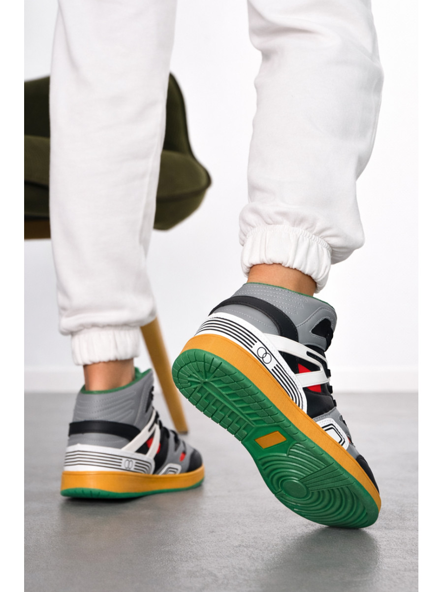 Кроссовки женские серого цвета на шнуровке 8939в-4 211146C