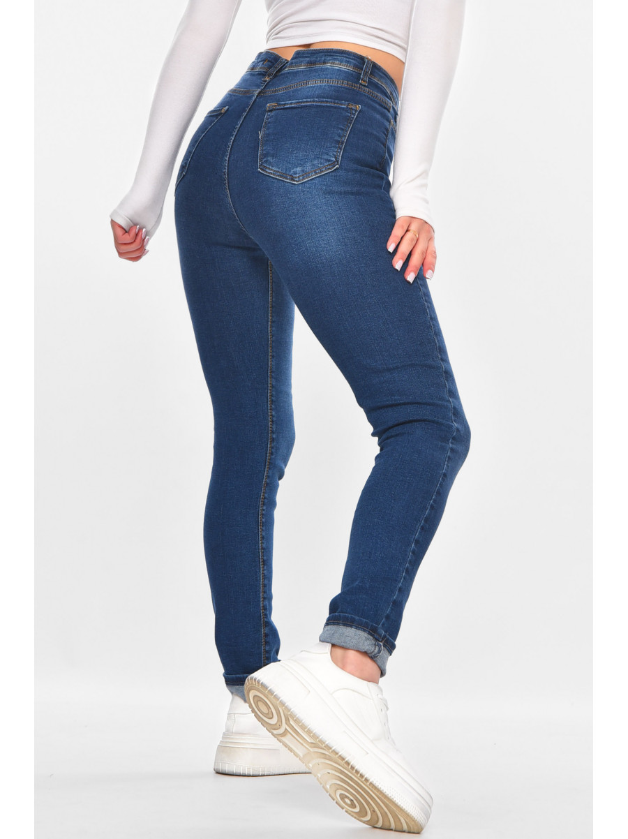 Джинсы женские однотонные синего цвета RF2001 211152C