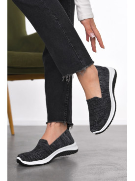 Мокасины женские черно-серого цвета н62-1 211157C