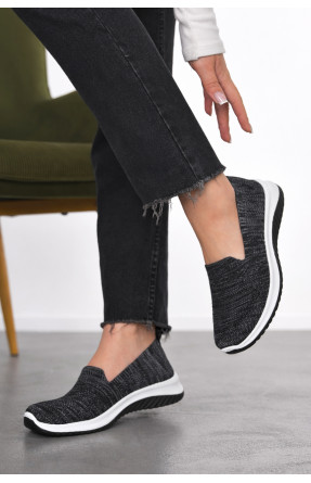 Мокасины женские черно-серого цвета н62-1 211157C Мокасины женские черно-серого цвета н62-1 211157C