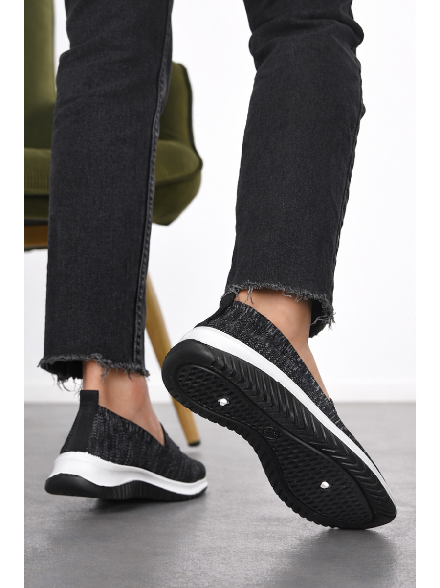 Мокасины женские черно-серого цвета н62-1 211157C