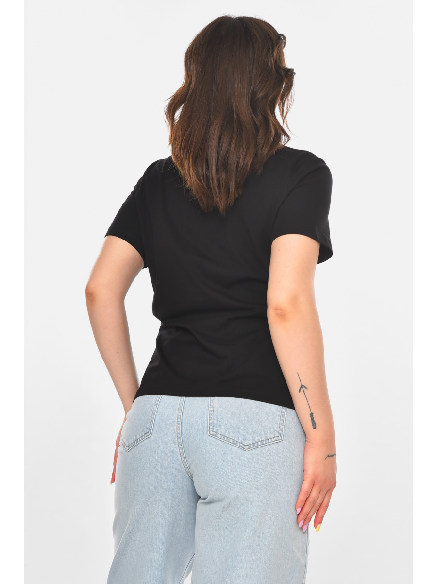 Футболка женская черного цвета с принтом 211160C