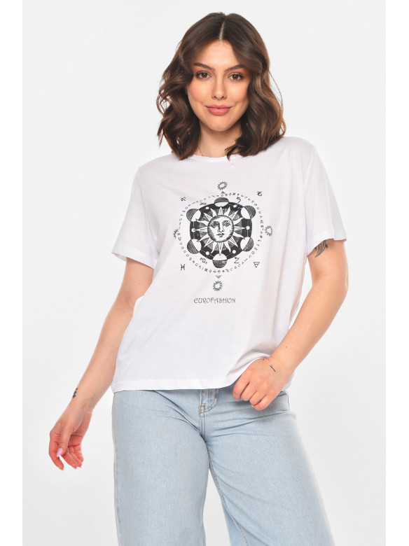 Футболка женская белого цвета с принтом 211162C