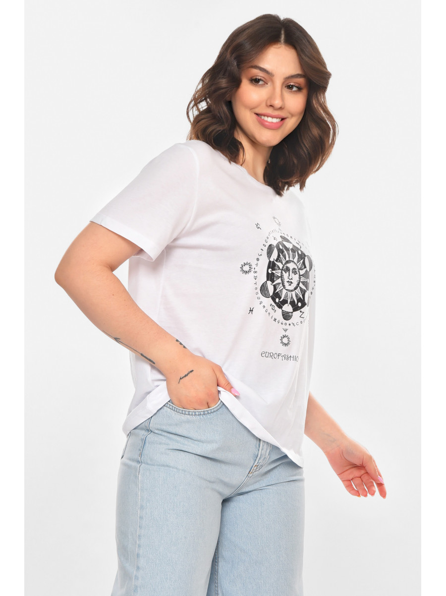 Футболка женская белого цвета с принтом 211162C