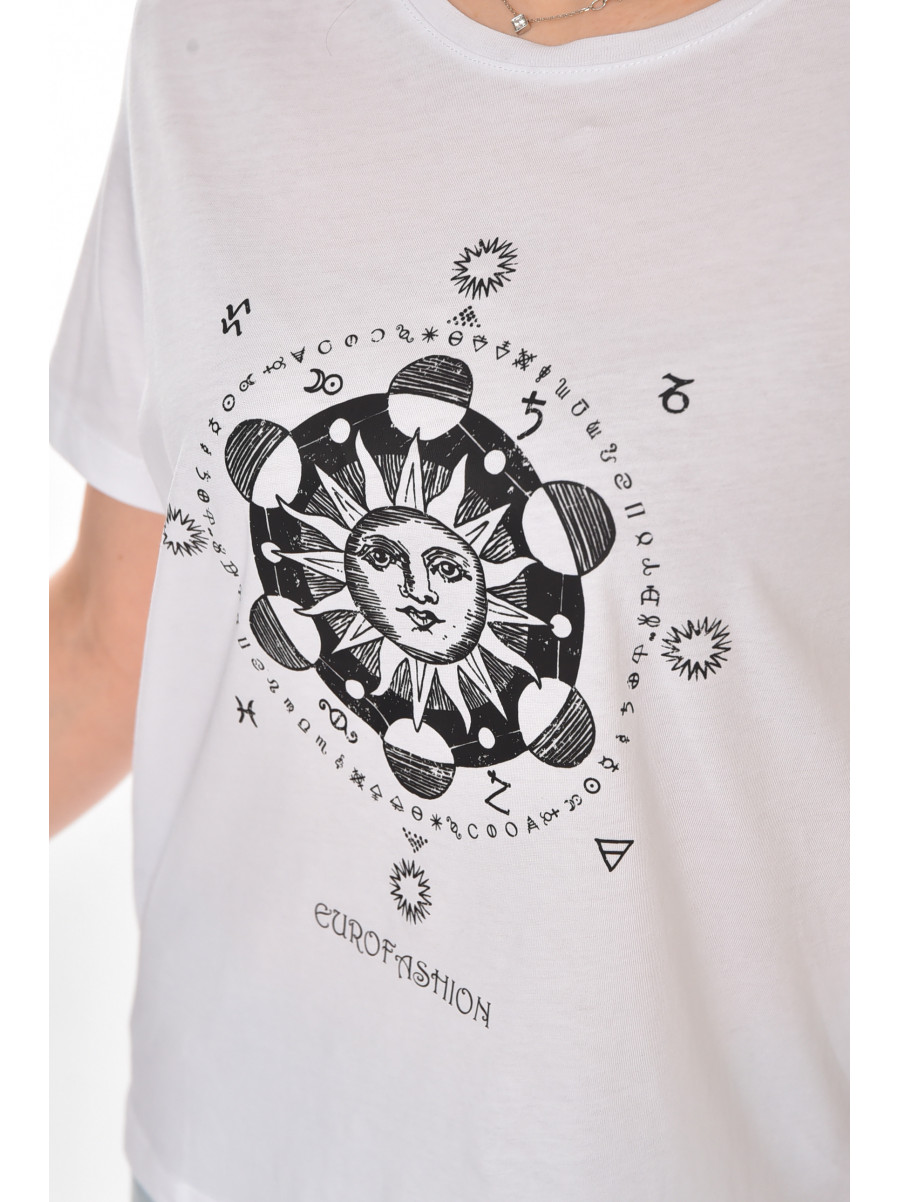 Футболка женская белого цвета с принтом 211162C