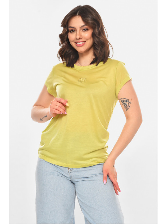 Футболка женская зеленого цвета с принтом 211164C